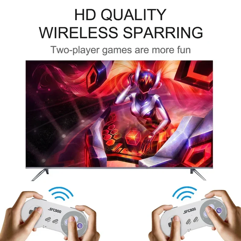 SF900 Retro TV Video Game Console HDMI-compatible with 2.4G Dual Wireless Controllers Mini Video Game Player Built-in 4700 Games