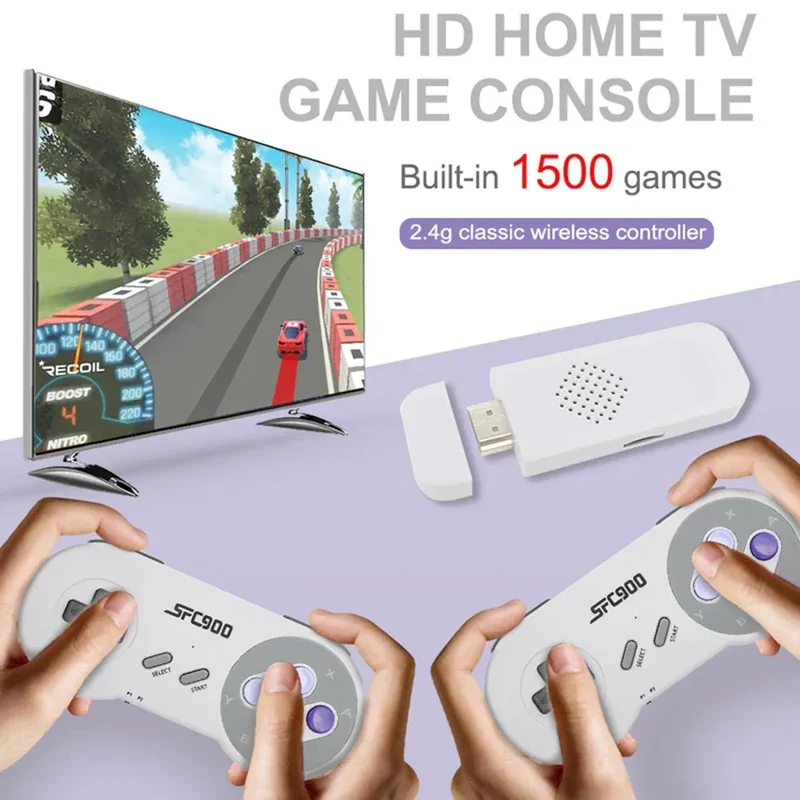 SF900 Retro TV Video Game Console HDMI-compatible with 2.4G Dual Wireless Controllers Mini Video Game Player Built-in 4700 Games