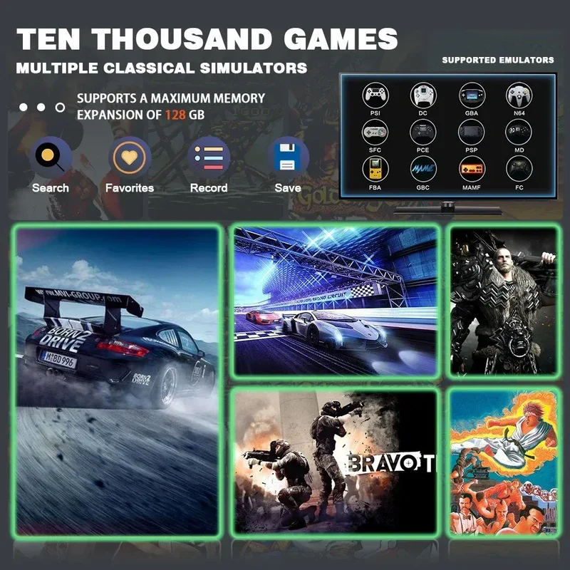 X2 Ultra Pro Retro Game Stick 64GB/128GB Portable Game Console with 4K Video Wireless Controller Supports FC & GBC Game Formats