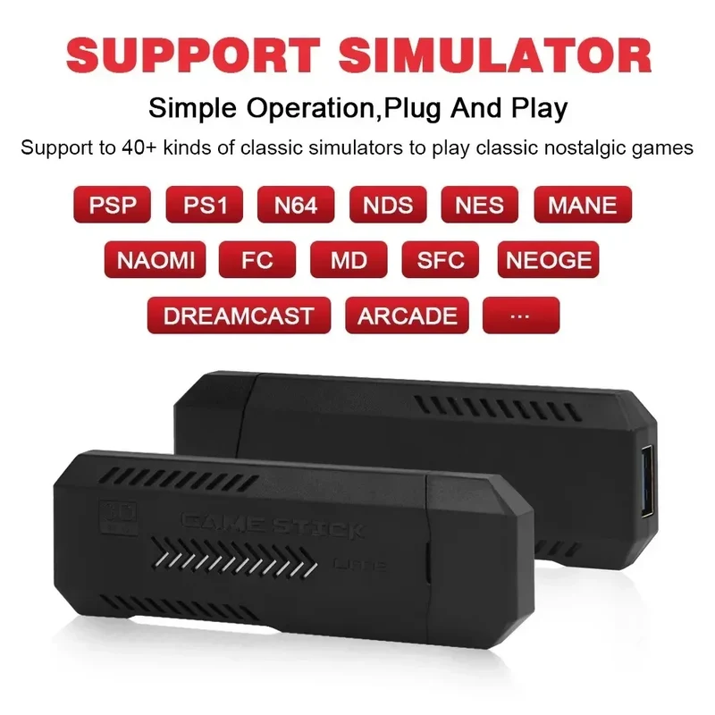 X2 Ultra Pro Retro Game Stick 64GB/128GB Portable Game Console with 4K Video Wireless Controller Supports FC & GBC Game Formats