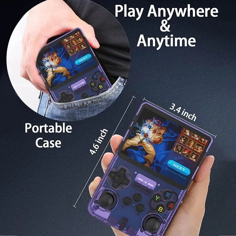 R36S Retro Handheld Video Game Console ARKOS System 3.5 Inch IPS Screen Classic Portable Pocket Video Player 128G Games Boy Gift