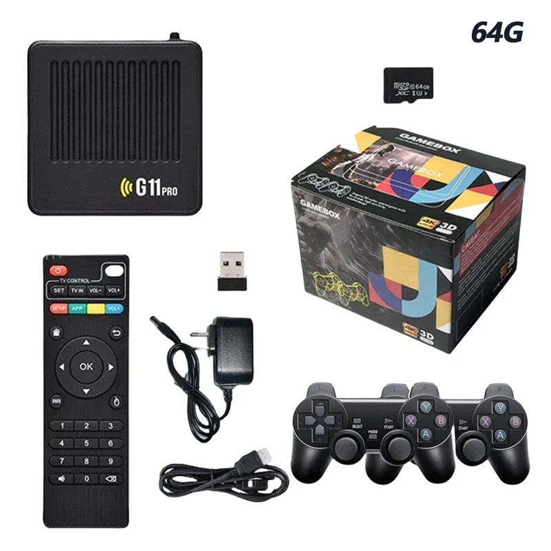 G11 Pro HD Video Game Console Built in 10000+ Retro Games Plug and Play Ultra Low Latency with 2.4G Wireless Dual Controllers