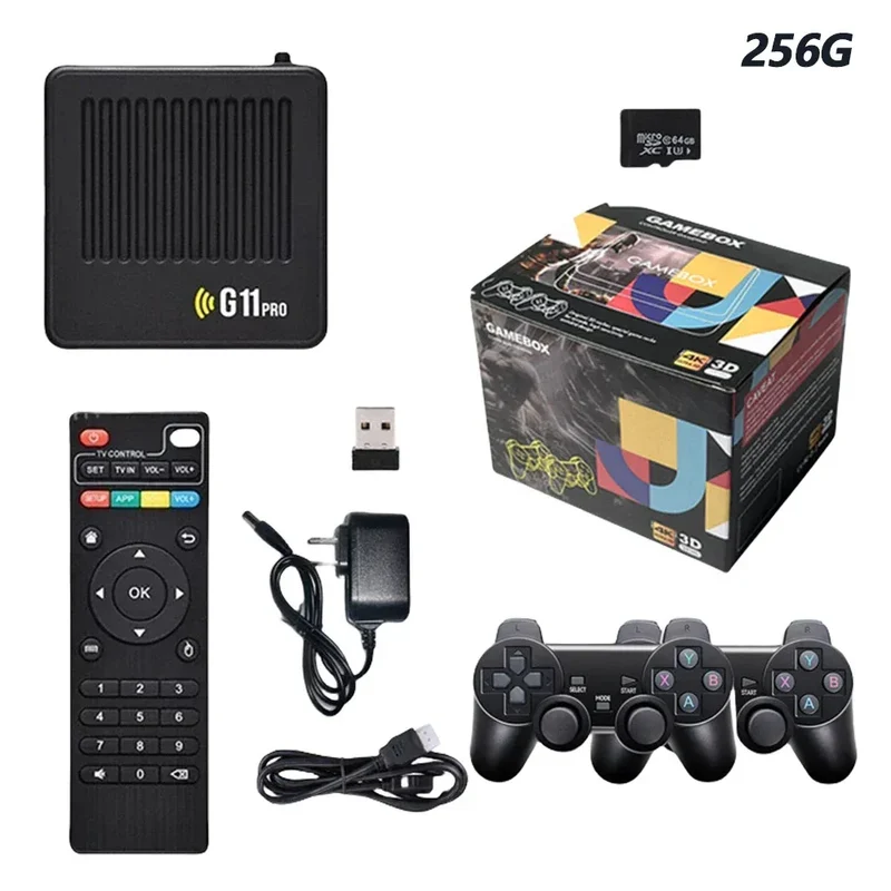 G11 Pro HD Video Game Console Built in 10000+ Retro Games Plug and Play Ultra Low Latency with 2.4G Wireless Dual Controllers