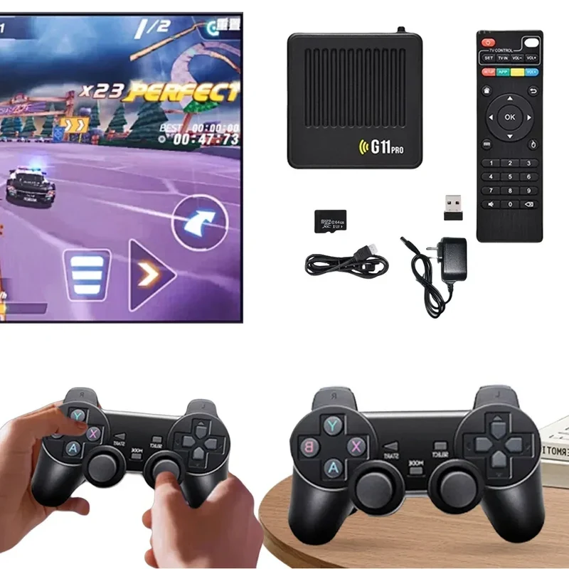 G11 Pro Retro Home Console Built in 10000+ Retro Games HD Video Game Console Plug and Play with 2.4G Wireless Dual Controllers
