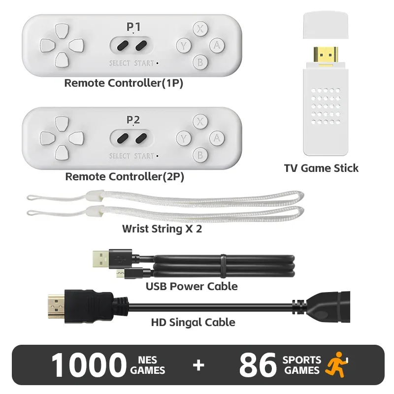 Retro Game With 2.4G Wireless Controller 4k Classic Motion Sensing Game Console Video Game Built in 1000 NES Games