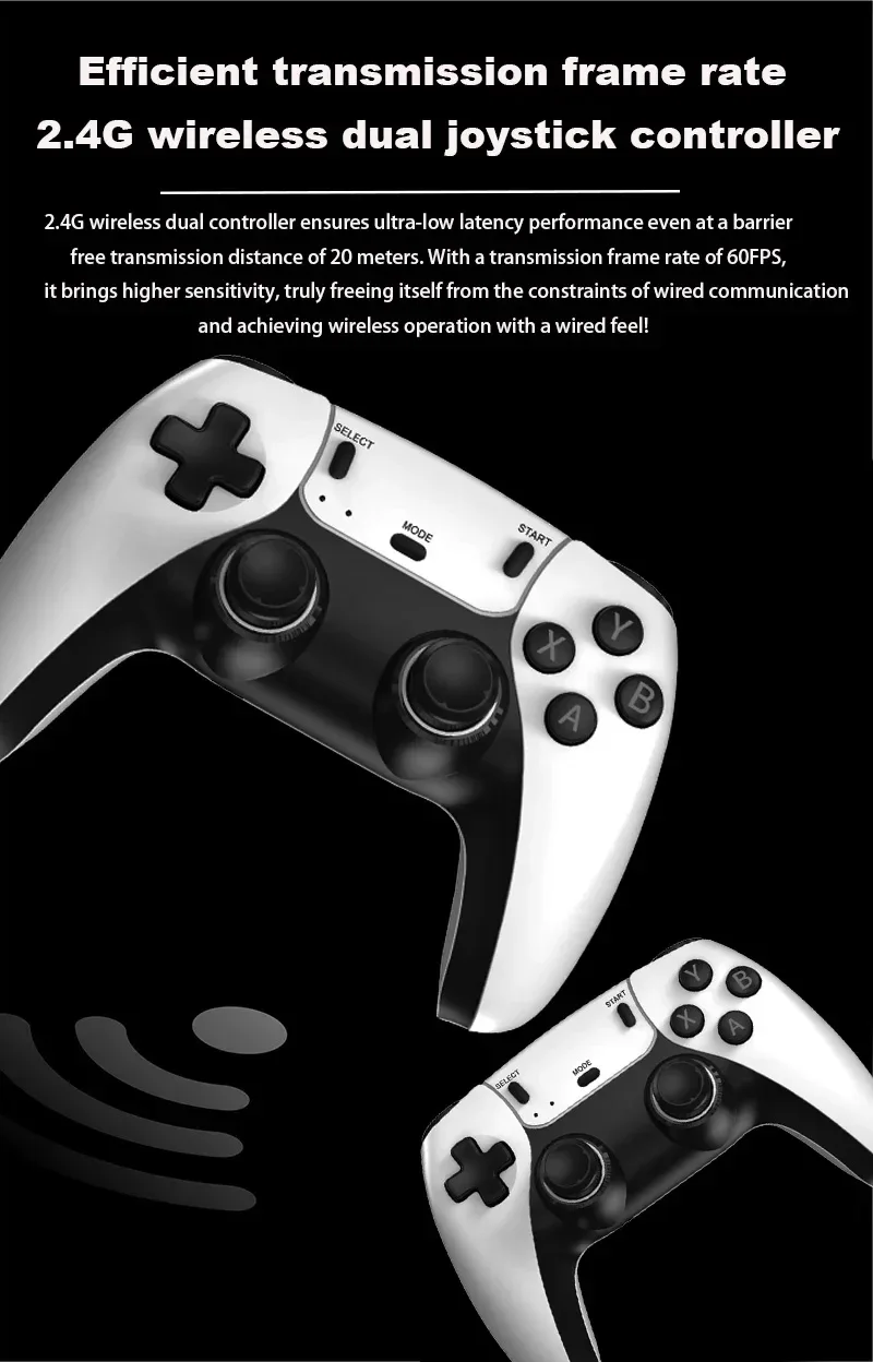 New 4K TV Game Stick M15 ultra 64G 128G Handheld Game Player 2.4G Dual Wireless Controller 50000+ Games Family Game Player