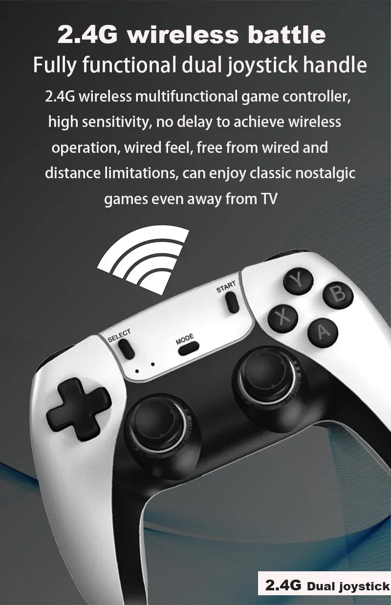 New 4K TV Game Stick M15 ultra 64G 128G Handheld Game Player 2.4G Dual Wireless Controller 50000+ Games Family Game Player