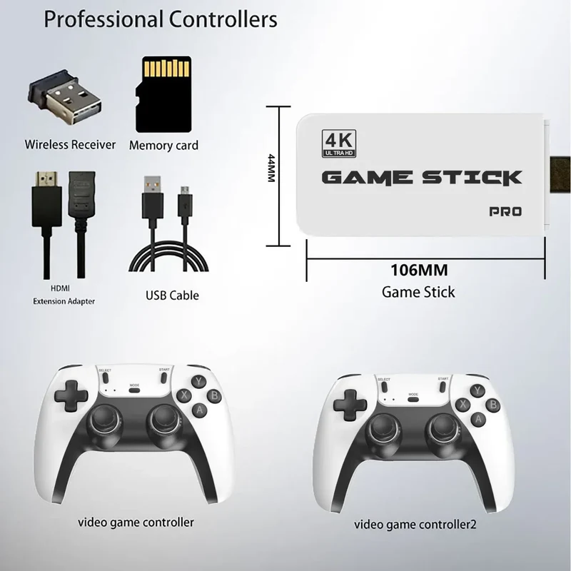 For M15 Gaming Stick VideoTVGaming Console Wireless Gamepad Over40000/50000 Classic Arcade Games HD Graphics Two-Player Battles