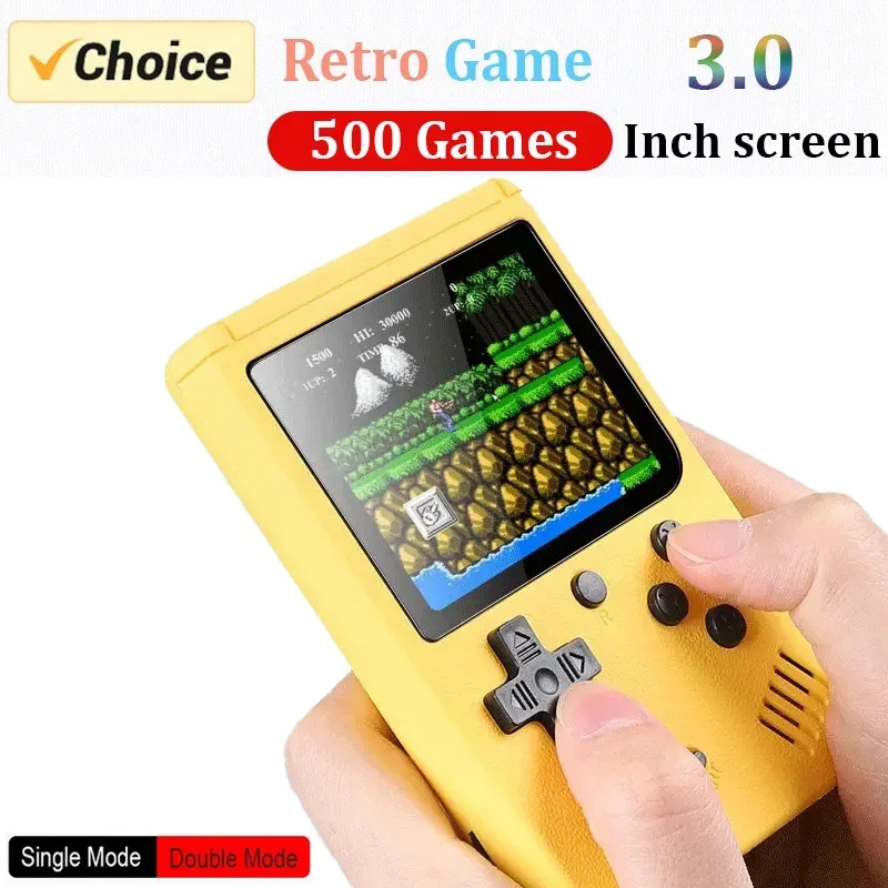 Retro Portable Mini Handheld Video Game Console 8 Bit 3.0 Inch Color LCD Kids Color Game Player Built in 500 Games