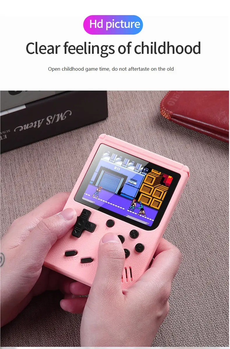 Retro Portable Mini Handheld Video Game Console 8 Bit 3.0 Inch Color LCD Kids Color Game Player Built in 500 Games