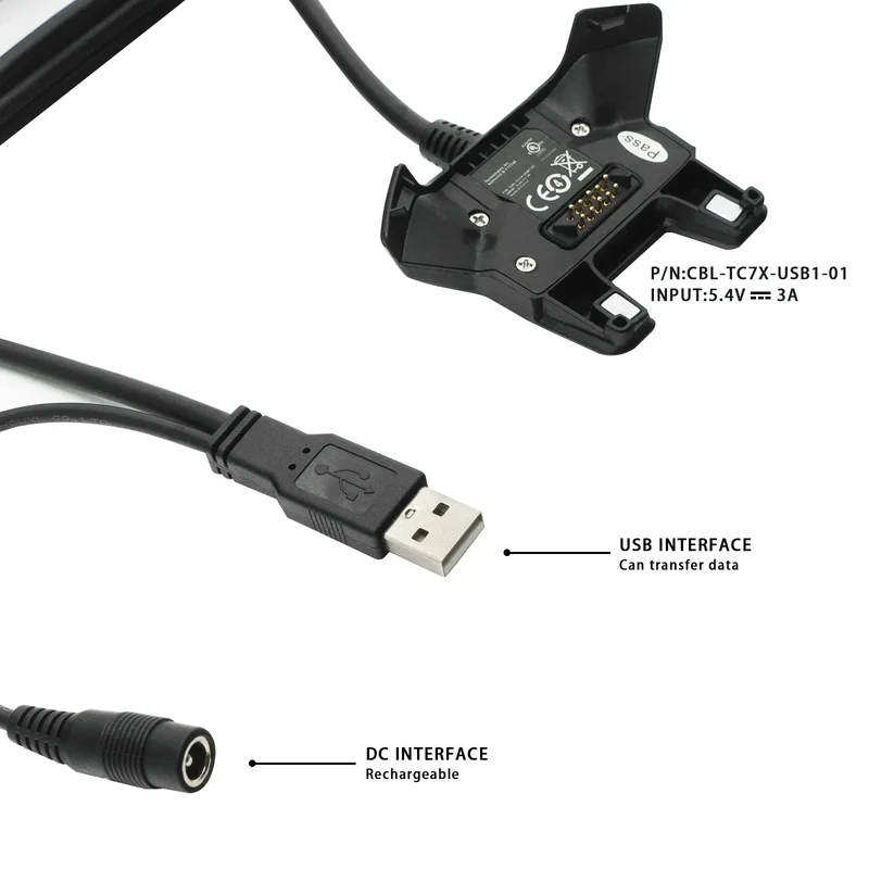 CBL-TC7X-USB1-01 Charger with Cable for Zebra Symbol Motorola TC70 TC72 TC75 TC75X TC77