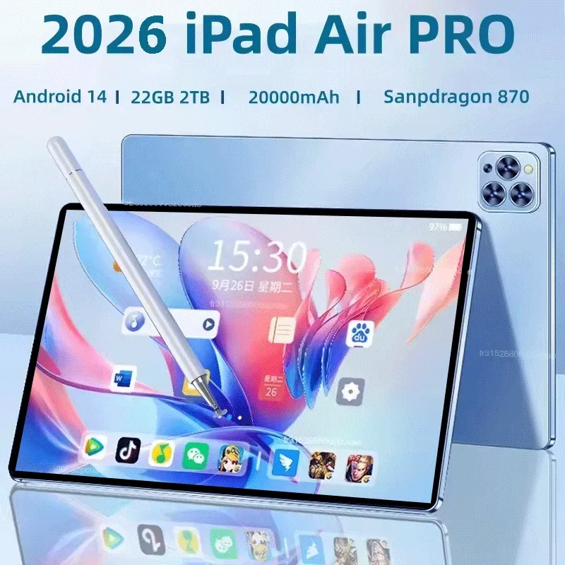 IPad Air Pro 11 inch Global Edition Original Tablet 22GB 2TB Android 14 4K HD 5G Dual SIM Video Call WIFI HD Screen Tablet