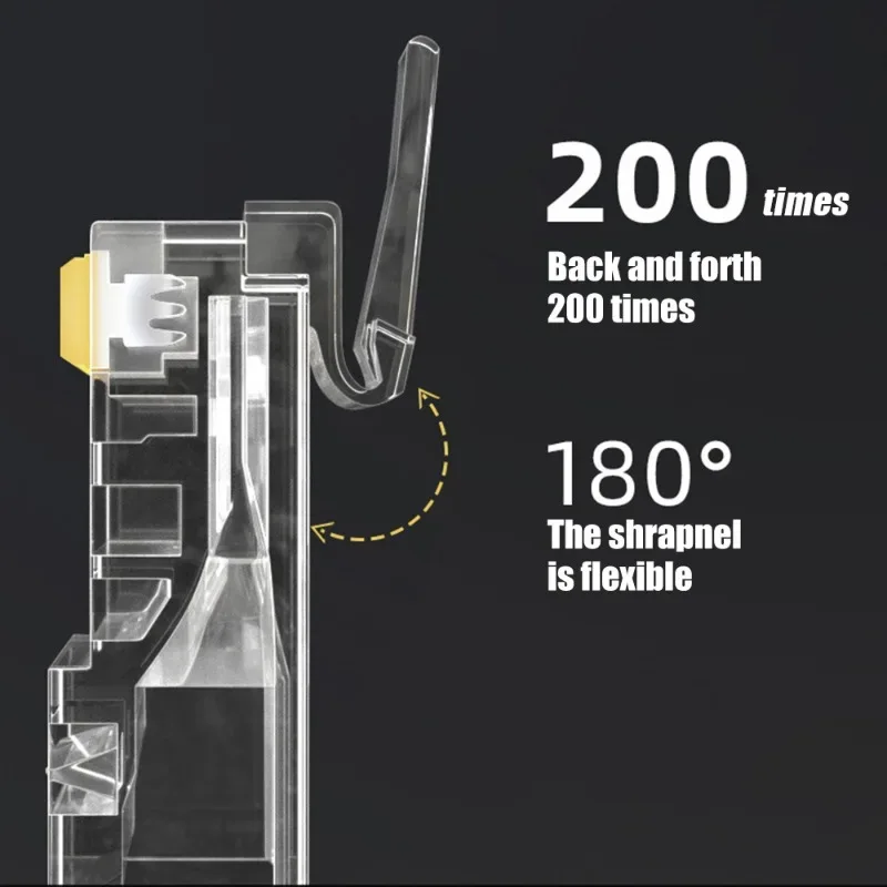 50/1PACK Connectors Pass Through Modular Plug CAT6 CAT7 CAT5 Ethernet Cable Shielded Connectors for RJ45 Net Pass Through Plugs