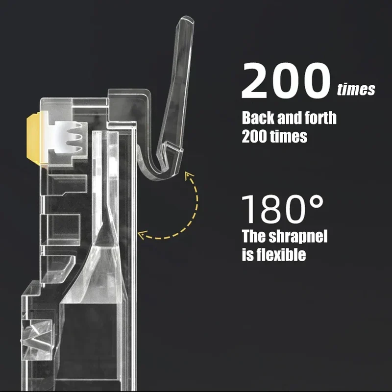 50/1PACK Connectors Pass Through Modular Plug CAT6 CAT7 CAT5 Ethernet Cable Shielded Connectors for RJ45 Net Pass Through Plugs