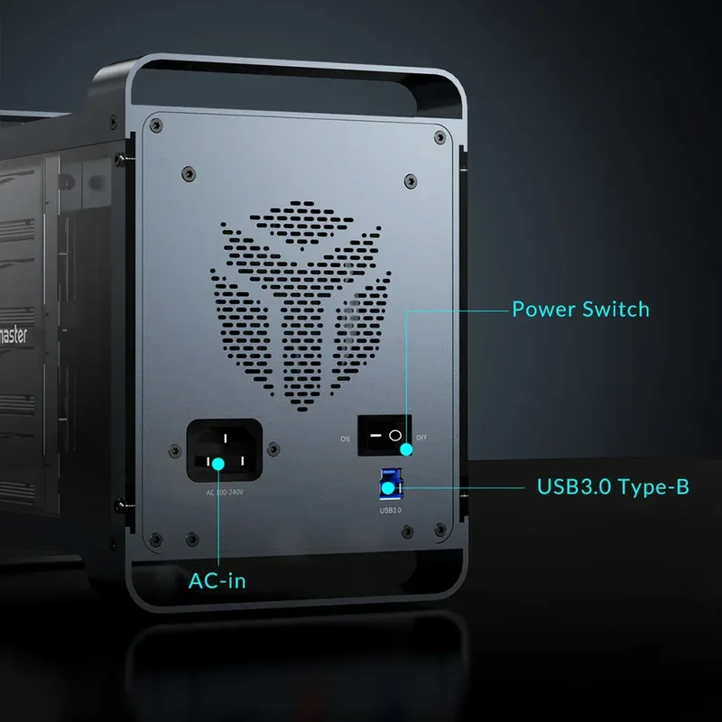 【OW Ship】Yottamaster 5Bay Hard Drive Enclosure USB C 5Gbps Type B SATA External Hard Drive Storage Case for 2.5" 3.5" HDD SSD