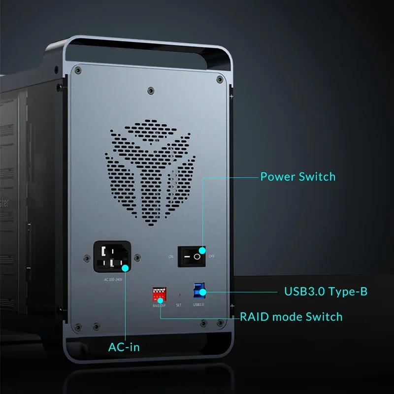 【OW Ship】Yottamaster 5Bay Hard Drive Enclosure USB C 5Gbps Type B SATA External Hard Drive Storage Case for 2.5" 3.5" HDD SSD