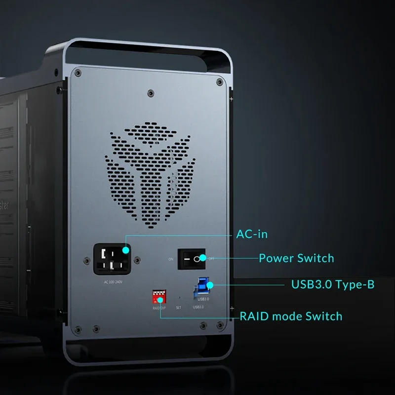 【OW Ship】Yottamaster 5Bay Hard Drive Enclosure USB C 5Gbps Type B SATA External Hard Drive Storage Case for 2.5" 3.5" HDD SSD