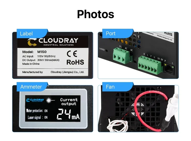 Cloudray 130-150W CO2 Laser Power Supply for CO2 Laser Engraving Cutting Machine M150 Category