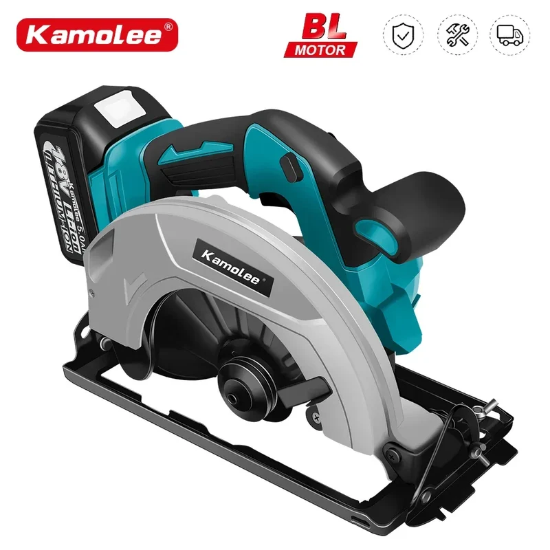 Kamolee 7 inch 21V 6.0Ah 6000mAh Electric Circular Saw for Home DIY Apply to 18V 21V Battery