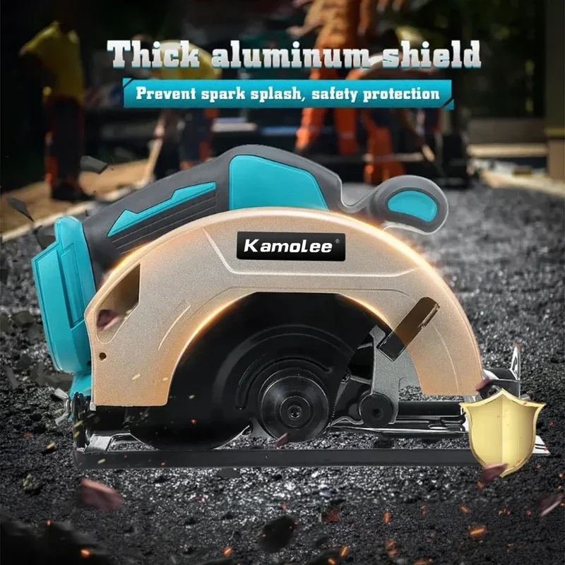 Kamolee 7 inch 21V 6.0Ah 6000mAh Electric Circular Saw for Home DIY Apply to 18V 21V Battery