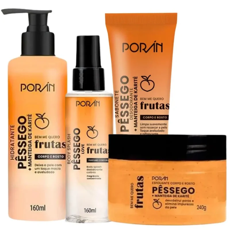Full Kit 4 items Body and Face Care Peach Porán