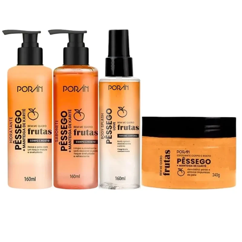 Full Kit 4 items Body and Face Care Peach Porán