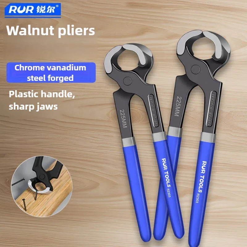 RUR Tower Pincers Non-slip Grips Pliers Flat Mouth Cattle Horse Hoof Nippers Snips Puller Hand Tools Pulling Nails Cutting Wires