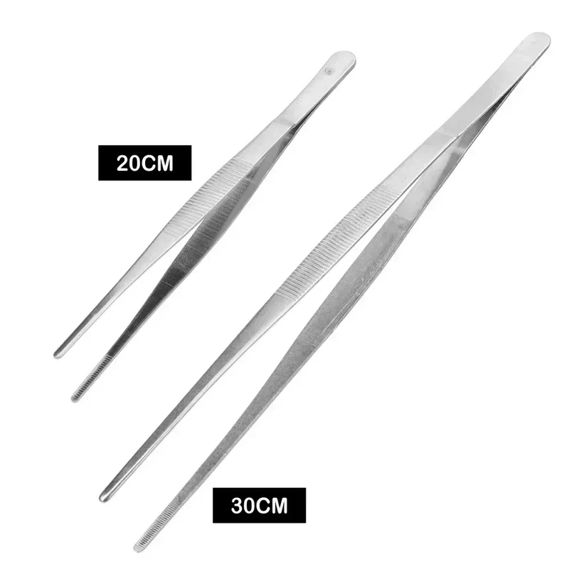 Pince a epiler droite en acier inoxydable, 20CM/30CM, pour la maison, le jardin, la cuisine, le Barbecue, longue pince aliments