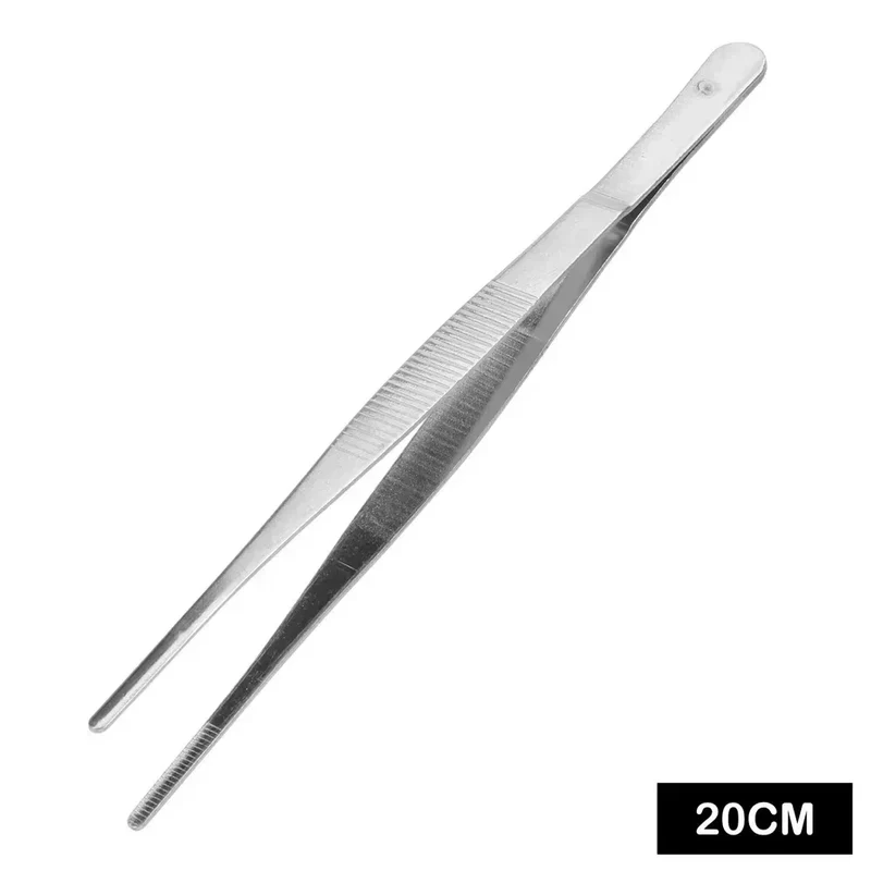 Pince a epiler droite en acier inoxydable, 20CM/30CM, pour la maison, le jardin, la cuisine, le Barbecue, longue pince aliments
