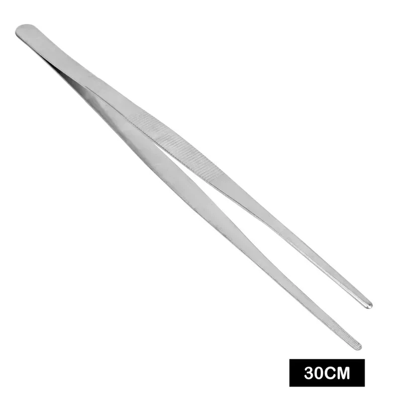 Pince a epiler droite en acier inoxydable, 20CM/30CM, pour la maison, le jardin, la cuisine, le Barbecue, longue pince aliments