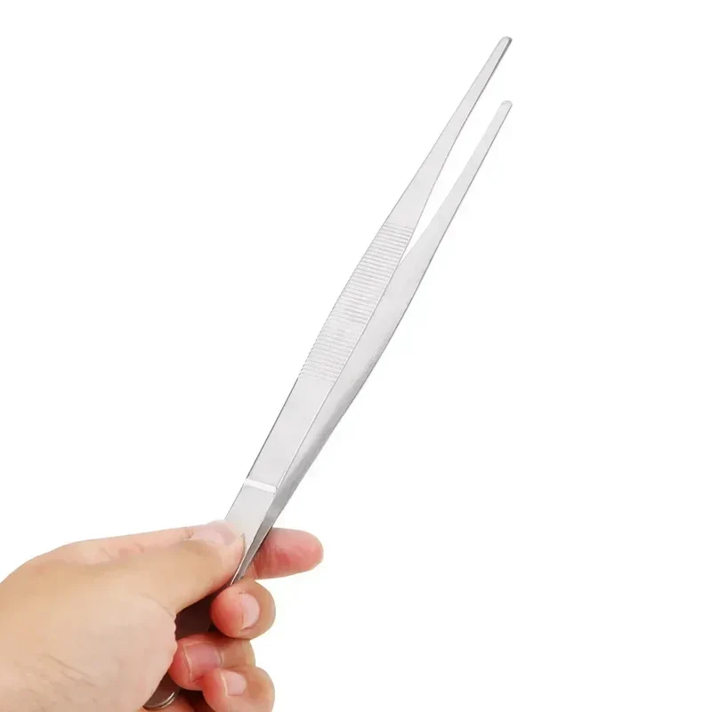 Pince a epiler droite en acier inoxydable, 20CM/30CM, pour la maison, le jardin, la cuisine, le Barbecue, longue pince aliments