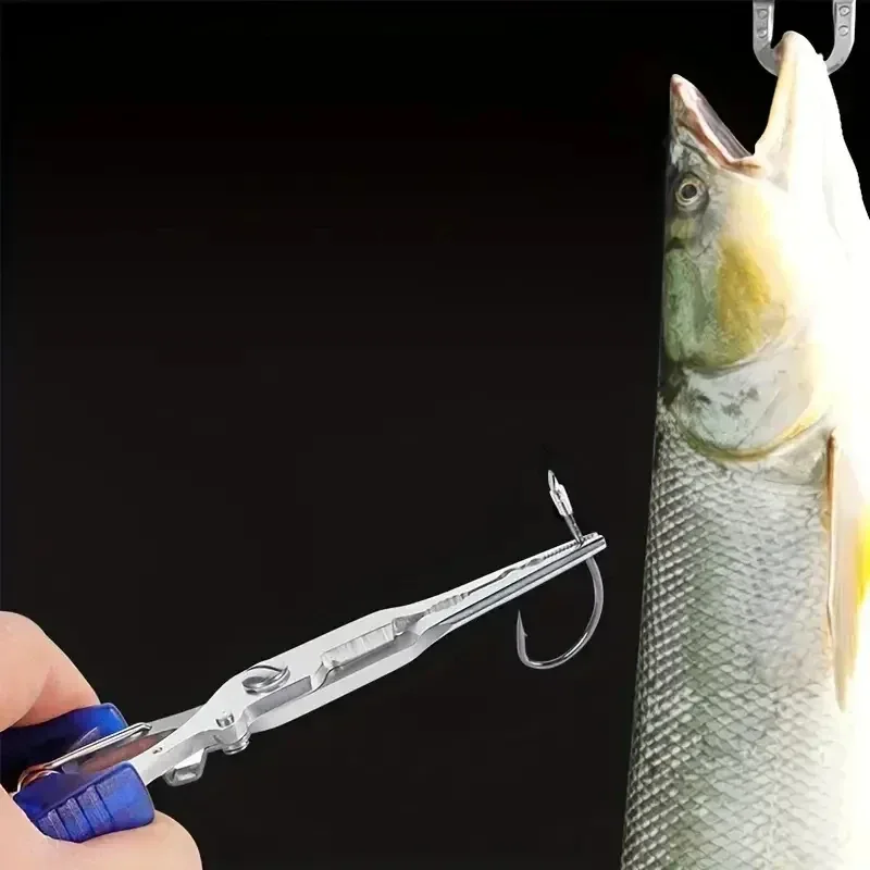 Pince de pêche en acier inoxydable, avec poignée antidérapante et dissolvant de crochets, ciseaux de pêche durables et