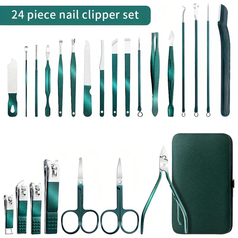 7/13/24pcs Manicure Tool Set, Cuticle Nippers And Cutter Kit, Professional Nail Clippers Pedicure Kit, Nail Art Tools