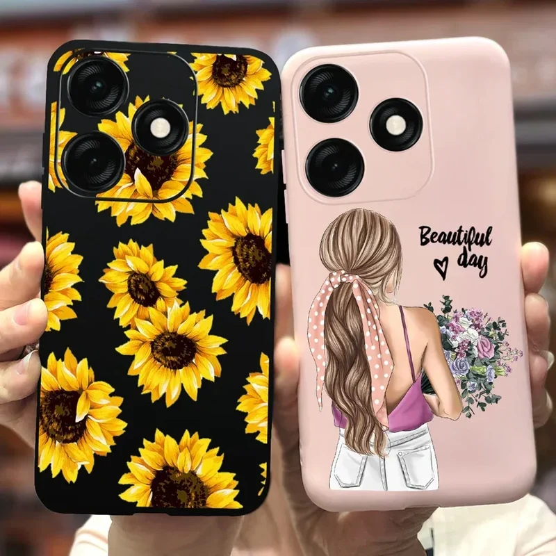 For Tecno Spark 20 Case Spark 20C BG7n Prety Girls Butterfly Painted Phone Case For Tecno Spark 20 Pro Spark20 C Soft TPU Fundas