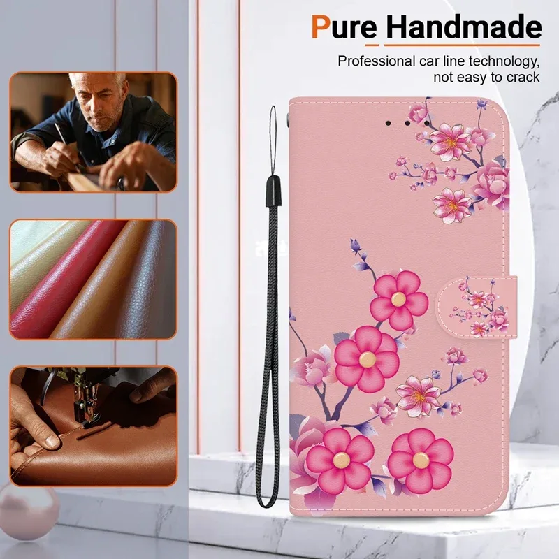 For Xiaomi Redmi 13 Case Solid Color Leather Flip Phone Case for Xaomi Redmi 13 Cover Redmi13 13C 5G Wallet Card Slots Etui