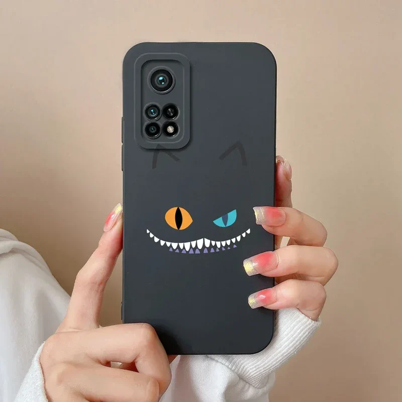 For Xiaomi Mi 10T 5G Phone Case Matte Liquid Silicone Shell For Xiaomi Mi 10T Pro 5G Cute Cat Cartoons Ultrathin Fashion Fundas