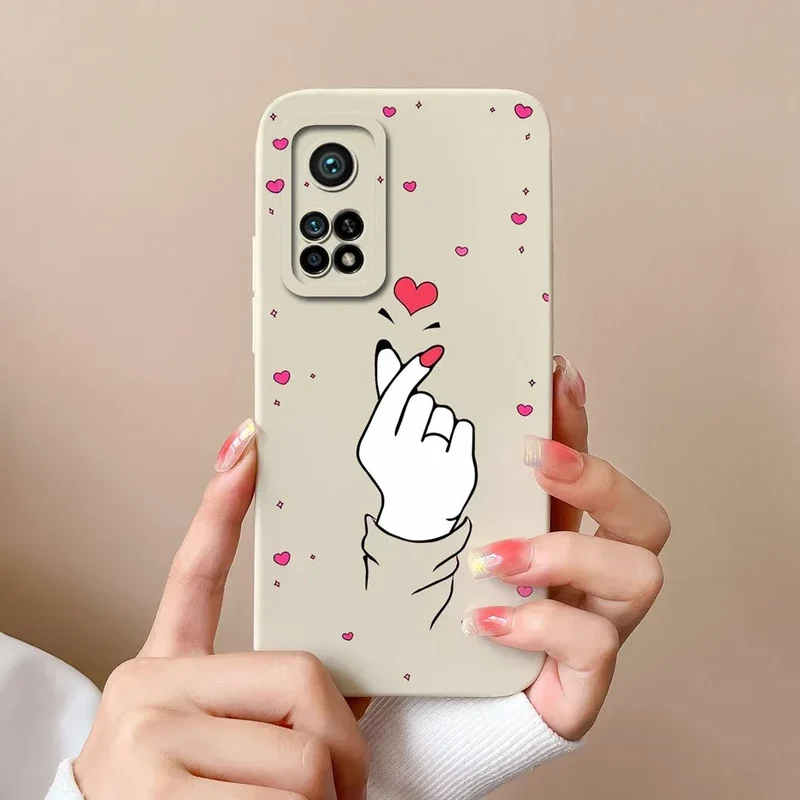 For Xiaomi Mi 10T 5G Phone Case Matte Liquid Silicone Shell For Xiaomi Mi 10T Pro 5G Cute Cat Cartoons Ultrathin Fashion Fundas
