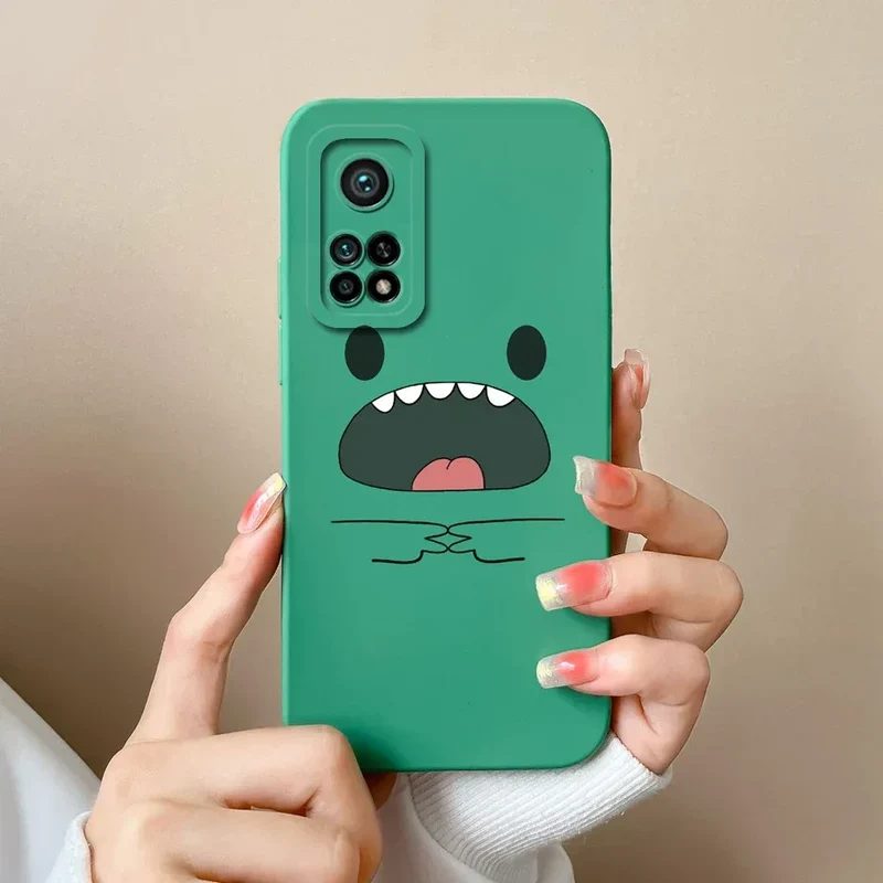 For Xiaomi Mi 10T 5G Phone Case Matte Liquid Silicone Shell For Xiaomi Mi 10T Pro 5G Cute Cat Cartoons Ultrathin Fashion Fundas