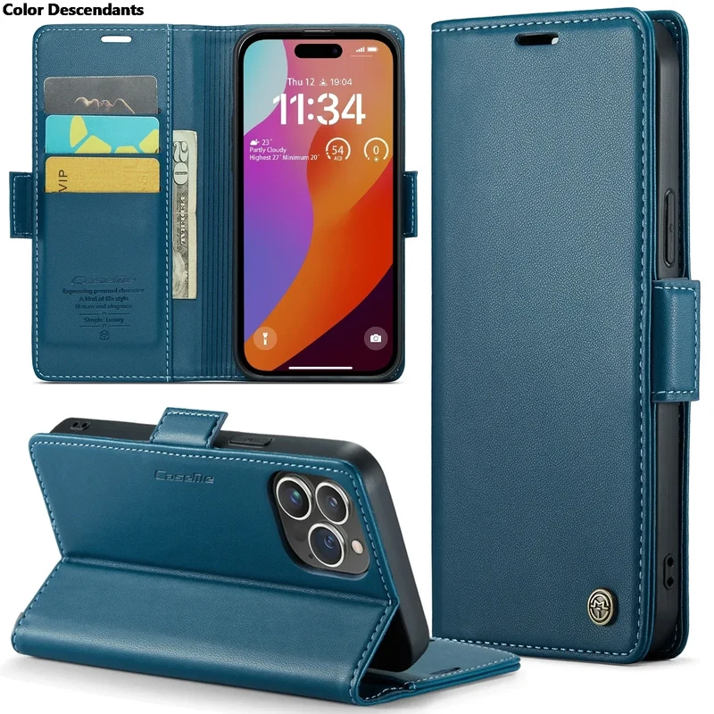Iphone 15 Pro Max Case Iphone 13 14 12 11 Pro Max SE X XR XS Max 8 7 6 6S Plus Card Slot High-grade Leather Cover Phone Case