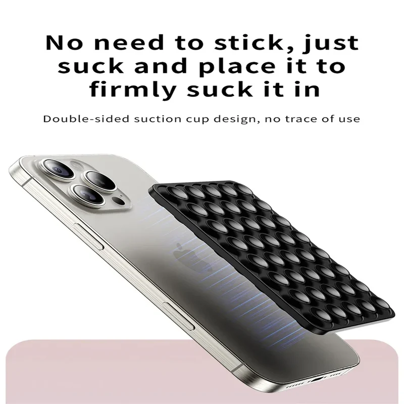 Suction Cup Phone Case Mount Double-Sided,Silicon Sticky Phone Stand for iPhone Android Selfies Hands-Free Strong Grip Holder