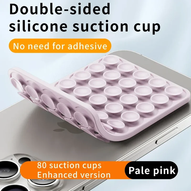 Suction Cup Phone Case Mount Double-Sided,Silicon Sticky Phone Stand for iPhone Android Selfies Hands-Free Strong Grip Holder