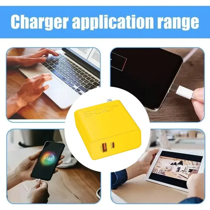 New 200W Ultra Fast Charger USB PD 2-In-1 Type C Fast GaN Phone Charger For Iphone Huawei Samsung Xiaomi Oppo EU US Plug