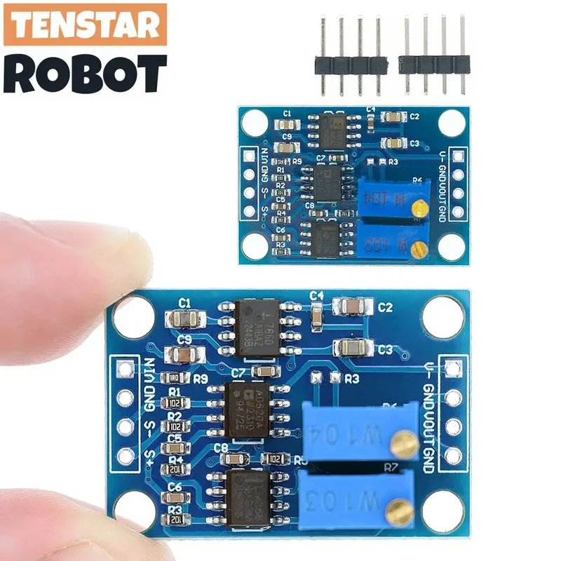 TENSTAR AD620 Microvolt MV Voltage Amplifier Signal Instrumentation Module Board 3-12VDC AD620ARZ Chip