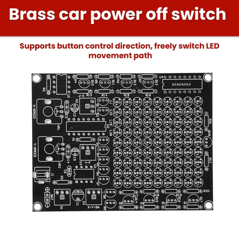 DIY LED Follow Spot Kit DC 4.5-9V Gaming X/Y-Axis Movement Adjustable Speed Running Lights DIY Soldering Kit 81 Indicator Lights