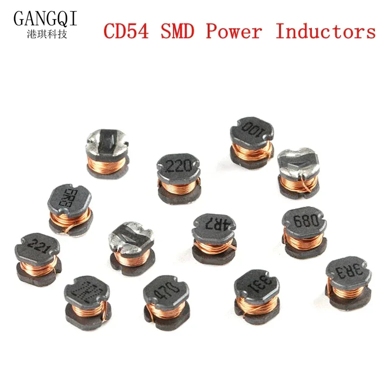 20pcs CD54 SMD Power Inductor 1R0 1R5 2R2 3R3 4R7 6R8 1 1.5 2.2 3.3 4.7 6.8 10 15 22 33 47 68 101 221 471UH 102 222 471 472 MH