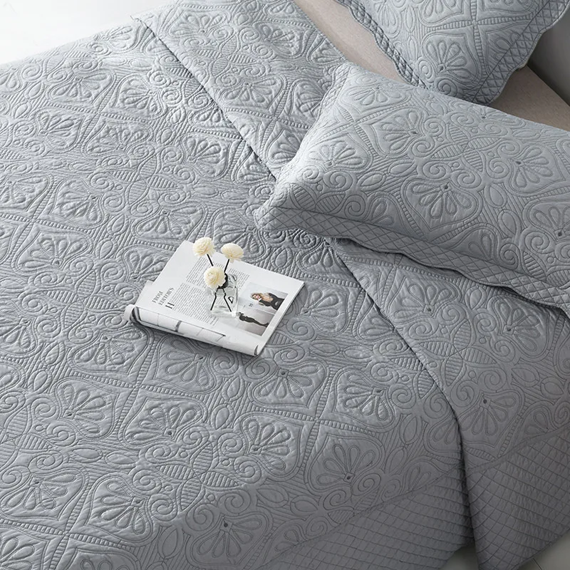 Double-sided Embroidered Cotton Quilted Bedspread, Padded Summer Blanket, Throw Coverlet, Home Coverlet, Bed Cover, Colcha
