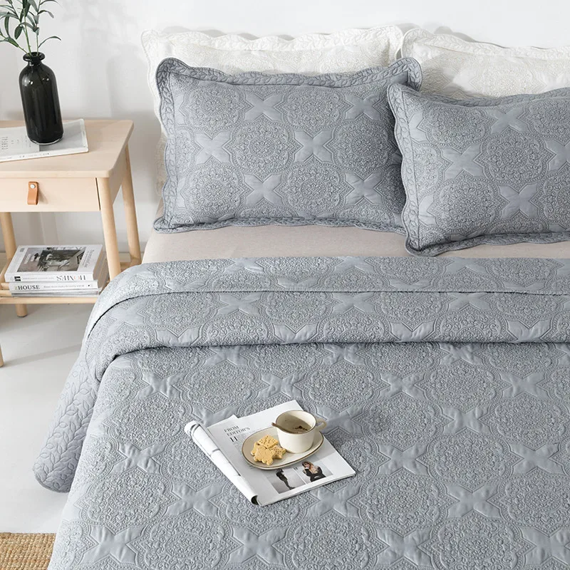 Double-sided Embroidered Cotton Quilted Bedspread, Padded Summer Blanket, Throw Coverlet, Home Coverlet, Bed Cover, Colcha