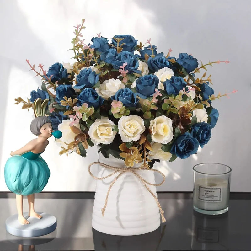 Silk rose Artificial Flowers Wedding Home Christmas Decoration bride Bouquet Diy gift Scrapbooking Wreaths wall Photography prop