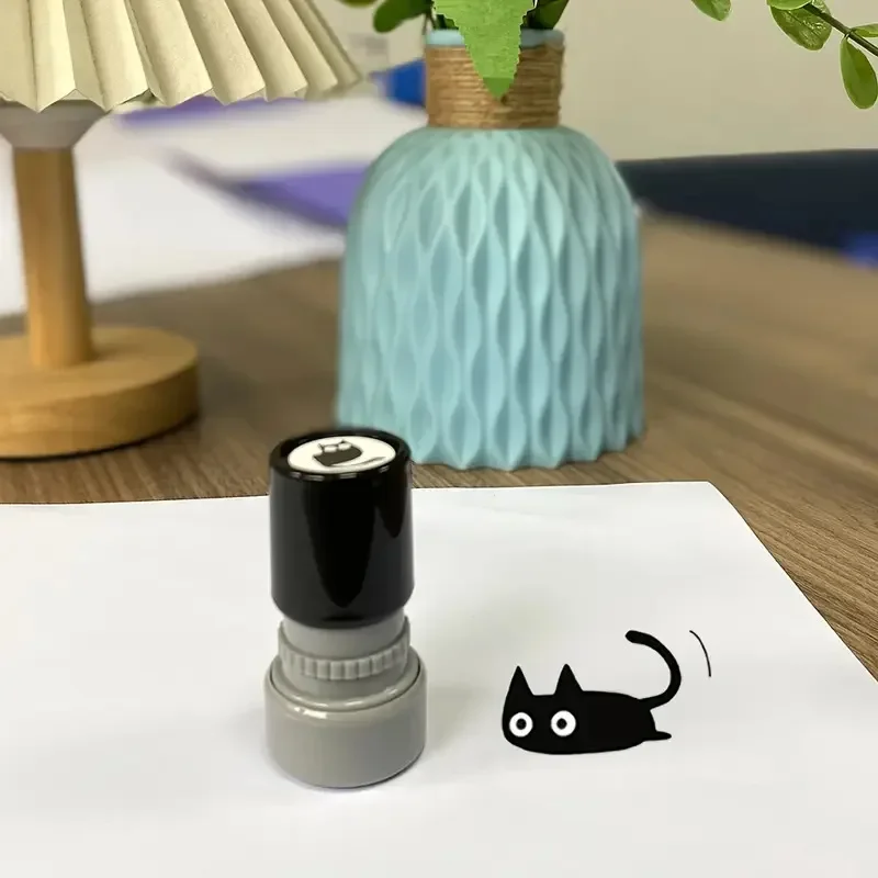 1pc 4 Styles Cute Cartoon Stamps Lovely Small Black Cat Stamp DIY Scrapbooking Decoration Diary Collage Stationery