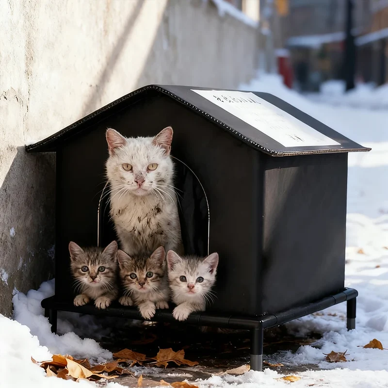Cat House for Outside or Indoor Coldproof and Insulated Designs for Strays Cats All Season Large Capacity and Warm Waterproof